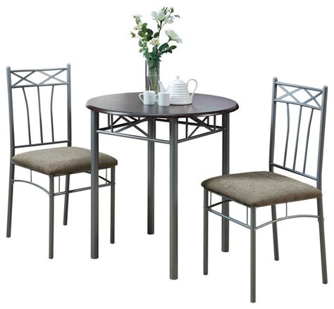 While bistro tables and chairs are ubiquitous, there's a bewildering variety available for you to choose. Monarch Specialties Cappuccino/Silver Metal 3 Pieces ...