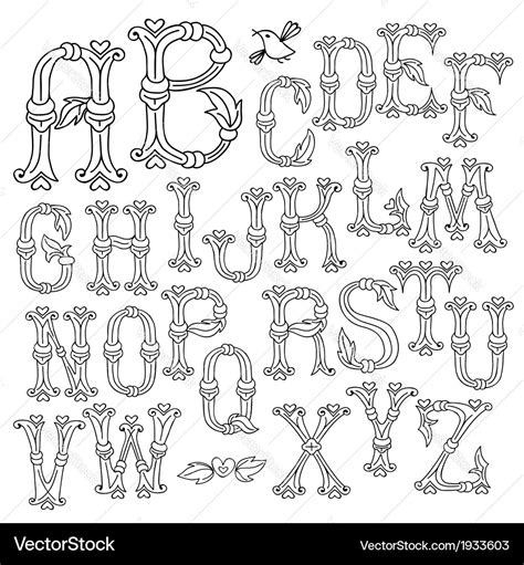 Whimsical Hand Drawn Alphabet Letters Royalty Free Vector