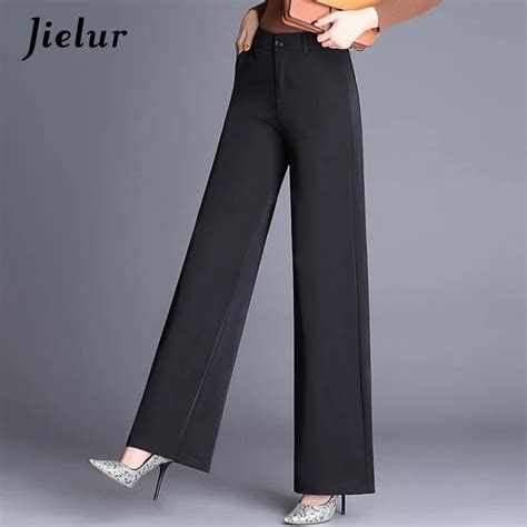 Jielur Fashion Elegant Lady Autumn Wide Leg Pants Women High Waist