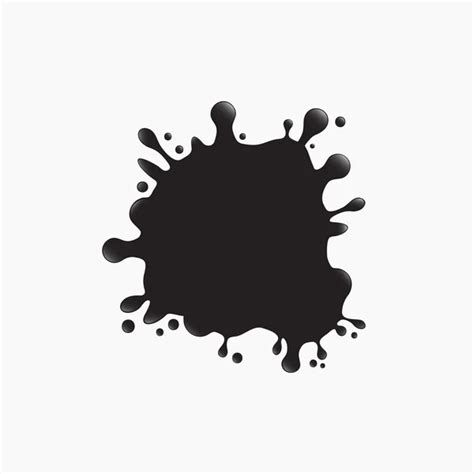 Black Paint Blot Vector Icon Cartoon Paint Ink Splashe — Stock Vector