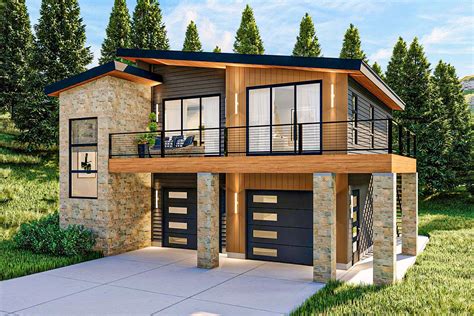 Modern Style 2 Bed Carriage House Plan Under 1300 Square Feet