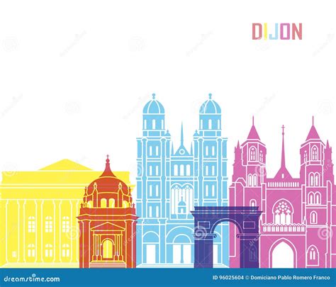 Dijon Skylineknall Vektor Abbildung Illustration Von Knall 96025604
