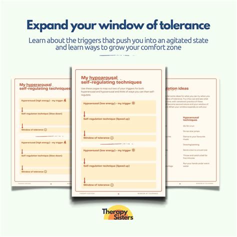 Window Of Tolerance Worksheets For Adults Nervous System Polyvagal