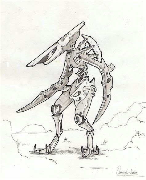 My first Rimworld fanart. Starting with the Scyther -Ink Drawing ...