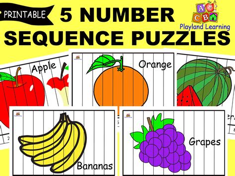 Number Sequence Puzzle Counting From 1 To 10 Preschool Puzzle