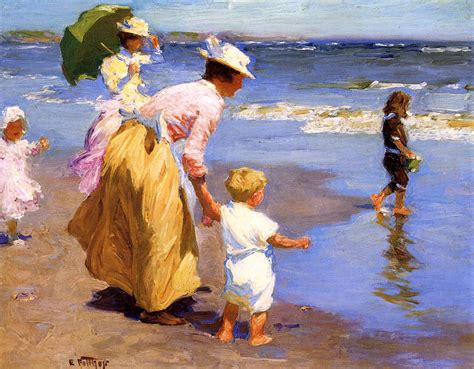 At The Beach Painting Edward Potthast Oil Paintings