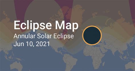 There are no total eclipses in this series. Map of Annular Solar Eclipse on June 10, 2021