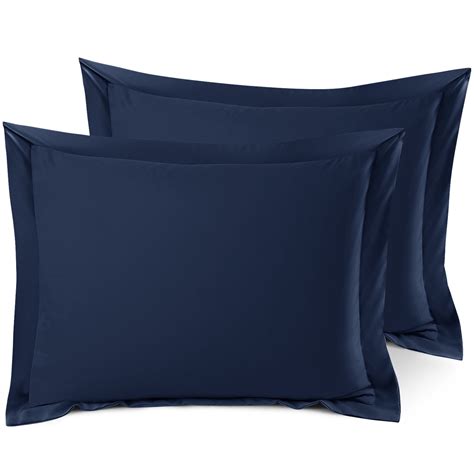 Nestl Set Of 2 Standard 20x26 Size Pillow Shams Navy Hotel Luxury
