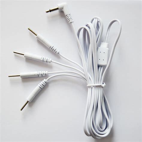 tens unit electrode lead wires jack 2 5mm 4 pin plug 2 0mm massager massage machine electrodes