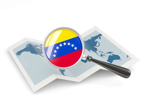 Magnified Flag With Map Illustration Of Flag Of Venezuela
