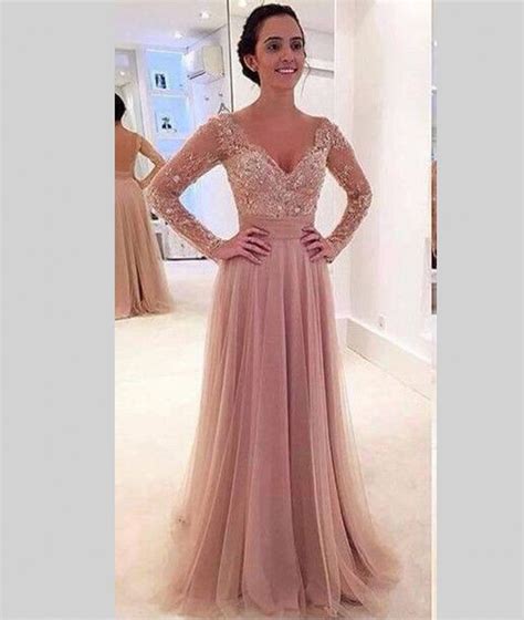 Sparkly Lace Long Sleeve Prom Dresses 2016 Backless Floor Length