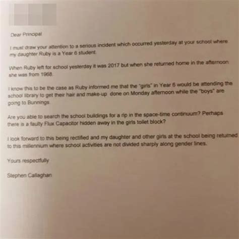 Dad Writes Letter To School Asking Why His Daughter Was Sent For A