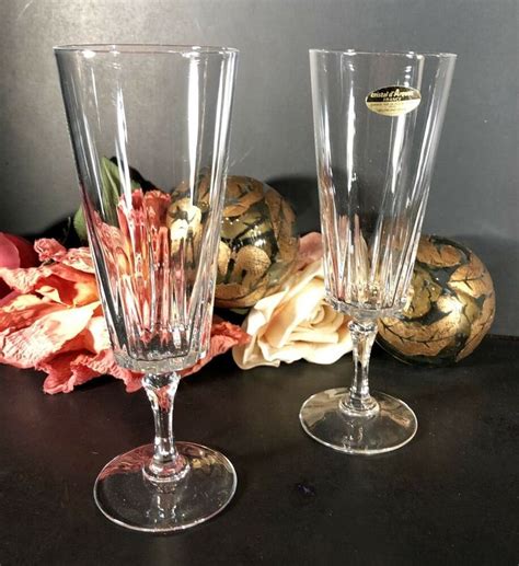 2 Cristal D Arques Durand Versailles Champagne Glass Wedding Toasting Flutes Cristaldarquesdurr