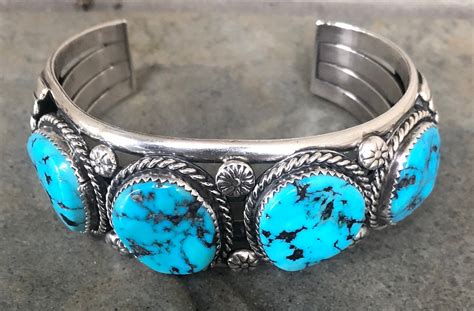 Stunning Howard Begay Navajo Cuff Turquoise Silver Etsy