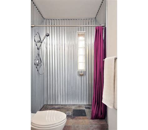 Galvanized Metal Used As A Shower Enclosure Green Cheap And Perfect