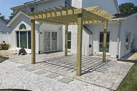 Outdoor Living At Its Best Stamped Concrete Patio With Pergola With