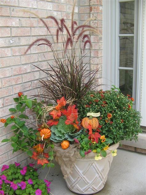 Fall Container Idea Fall Container Gardens Fall Containers Winter