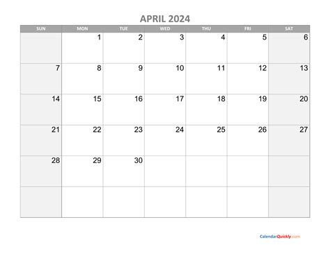 Free Printable April 2024 Calendar Page Best Ultimate Popular List Of