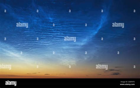 Noctilucent Clouds Before Sunrise Bright Cloudlike Atmospheric