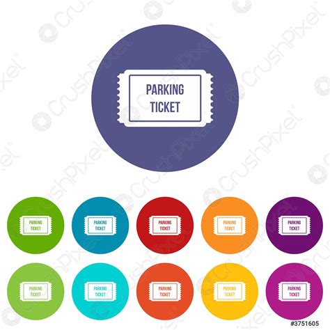 Parking ticket set icons - stock vector 3751605 | Crushpixel