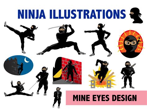 Ninja Clipart Graphic By Mine Eyes Design · Creative Fabrica