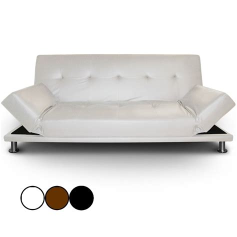 Ces canapés lits offrent un couchage supplémentaire de qualité et français. Canapé clic clac simili cuir blanc - Royal Sofa : idée de ...