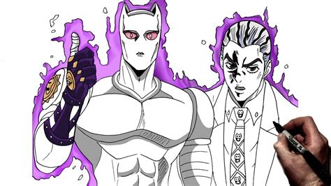 How To Draw Killer Queen And Kira Step By Step Jojos Bizarre