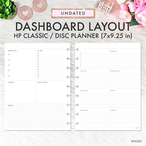 Dashboard Layout Classic Happy Planner Printable Insert Etsy Uk