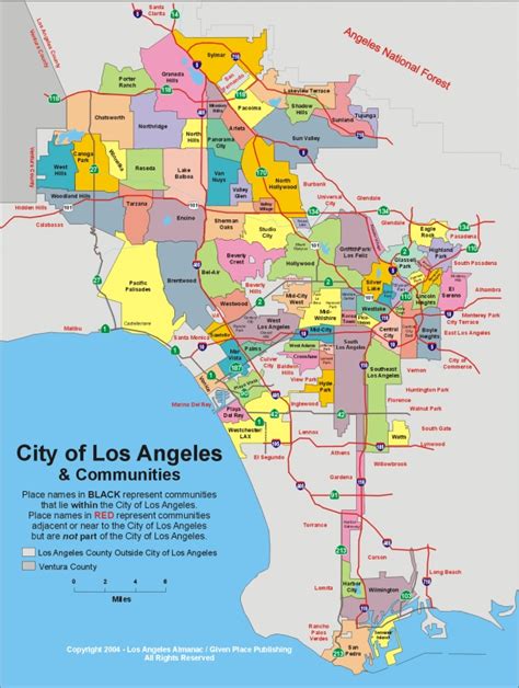 Los Angeles Map By Neighborhood