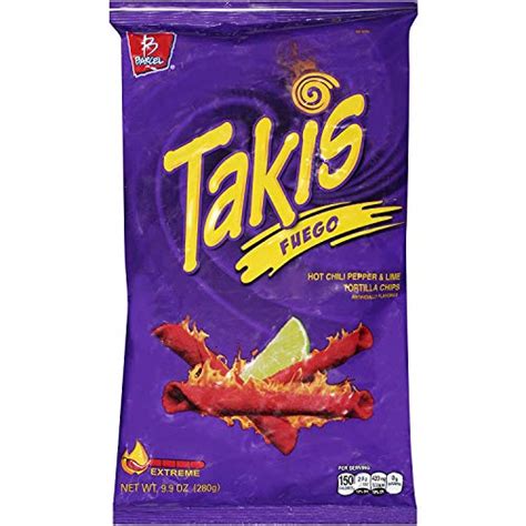 Takis Fuego Hot Chili Pepper And Lime Tortilla Chips 99 Ounce Bag 1