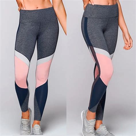 Mesh Patchwork Breathable Fitness Leggings Quick Dry Elastic Yoga Pants Women Cool Sport