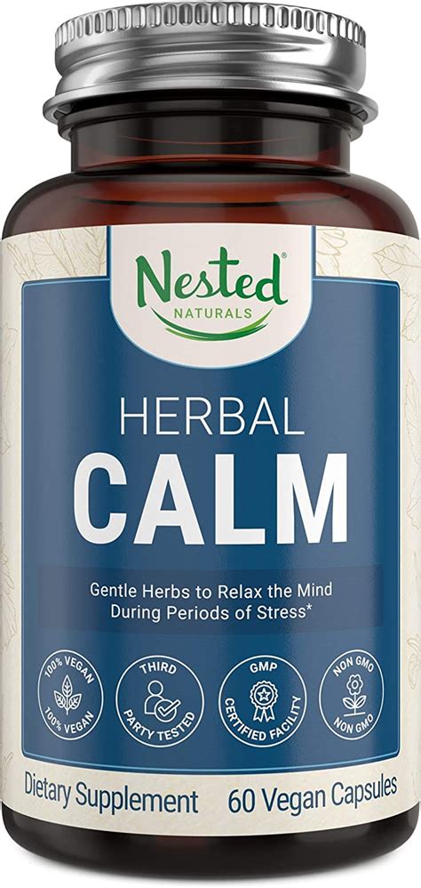 Herbal Calm Supplement Stress Relief And Anti Anxiety Support Organic Ashwagan Ebay