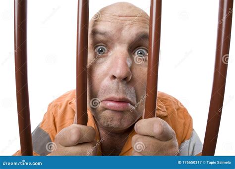 Sad Depressed Detained Man With Handcuffs In Prison Stock Image 48327439