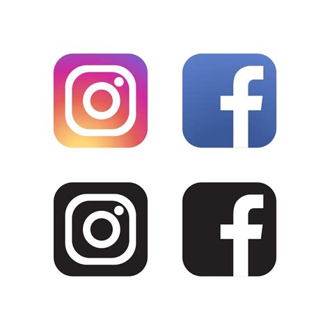 Instagram And Facebook Social Media Icons Vector Art At Vecteezy