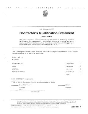Contractor S Qualification Statement The New Jersey Economic Fill And Sign Printable