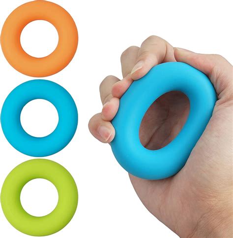 3 Pack Hand Grip Strengthener Finger Execriser Silicone Squeezer Training Tool For Muscle