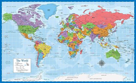 Карта мира с ламинирован Kazakhstan Ubuy