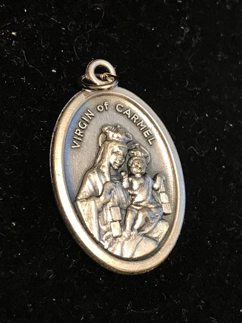 Medal Of Our Lady Of Mount Carmel Virgin Of Carmel 1 Inch Etsy