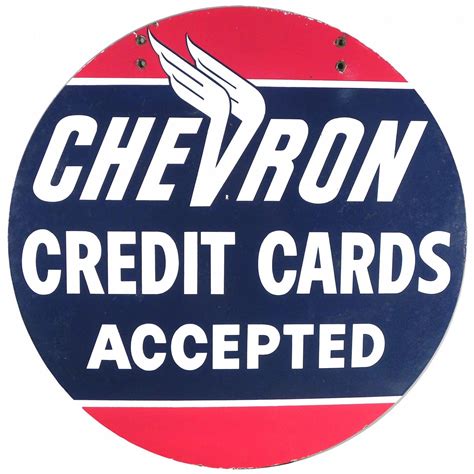 Compare to the chevron and texaco personal and premium cards which can only be used for purchases at chevron and texaco stations. Chevron Credit Cards Accepted Porcelain Sign