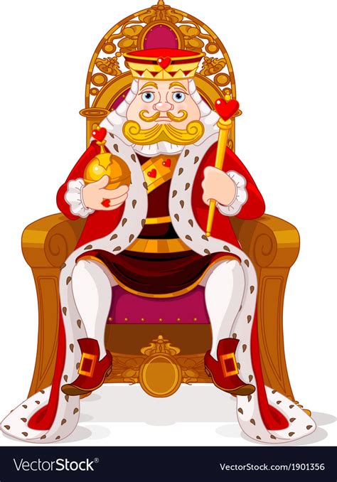 King On Throne Royalty Free Vector Image Vectorstock