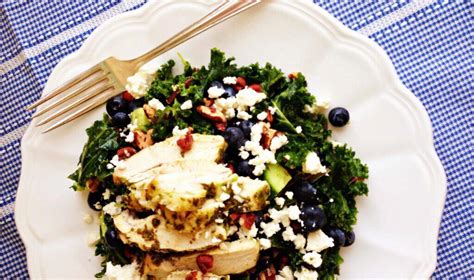 #food #recipe #marthastewart #sidedishrecipes #thanksgivingrecipes. Turkey Kale Salad with Wild Rice and Blueberries ...