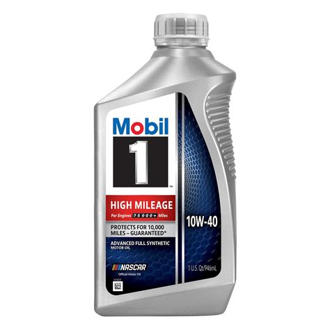 Mobil 1 High Mileage Full Synthetic Motor Oil 10W-40, 1 Quart - Walmart