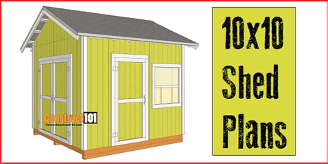 10x10 Shed Building Plans With Material List Shed Plans Canada