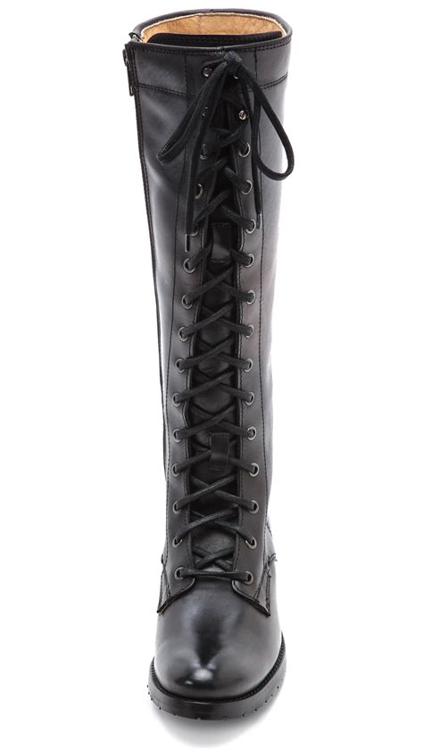 Lyst Frye Melissa Tall Lace Up Boots Black In Black