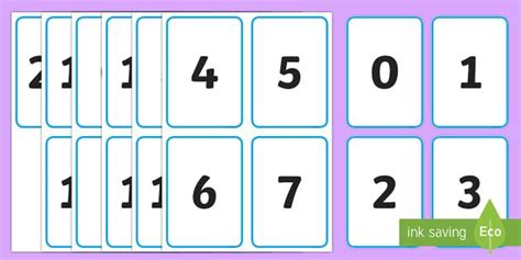 Number Digit Cards 0 20 Numeracy Digit Card Math 0 2 Number
