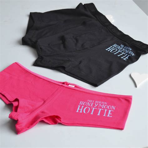 Honeymoon Hottie Set Of Personalised Underwear By Solesmith