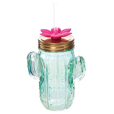 Whether you're serving up a sweet lemonade concoction or a refreshing glass of iced tea, a fresh set of glassware is a great way to enjoy your favorite beverages. Slant Collections Cactus Shaped Mason Jar Mug - Green ...
