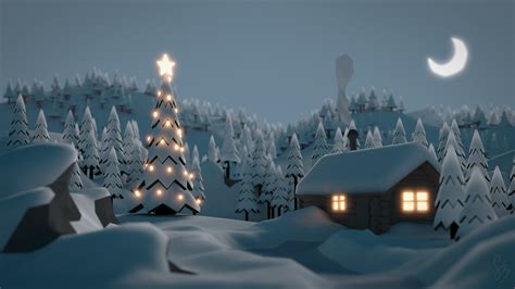 Cozy Winter Cabin [2560x1440] : wallpapers