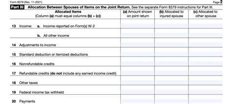 Irs Form 8379 A Guide To Injured Spouse Allocation