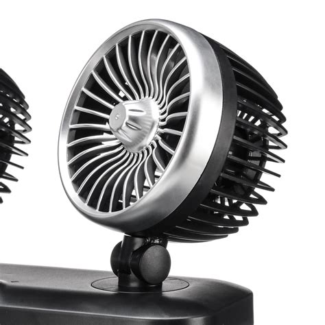 12v24v Dual Head Car Fan Recreational Vehicle Cooling Fan Rotating Oscillating Dashboard